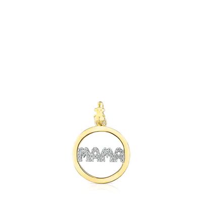 Gold TOUS Mama Pendant with Diamonds