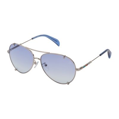 lentes de sol Straight Gema de metal en color plata y azul