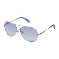 lentes de sol Straight Gema de metal en color plata y azul