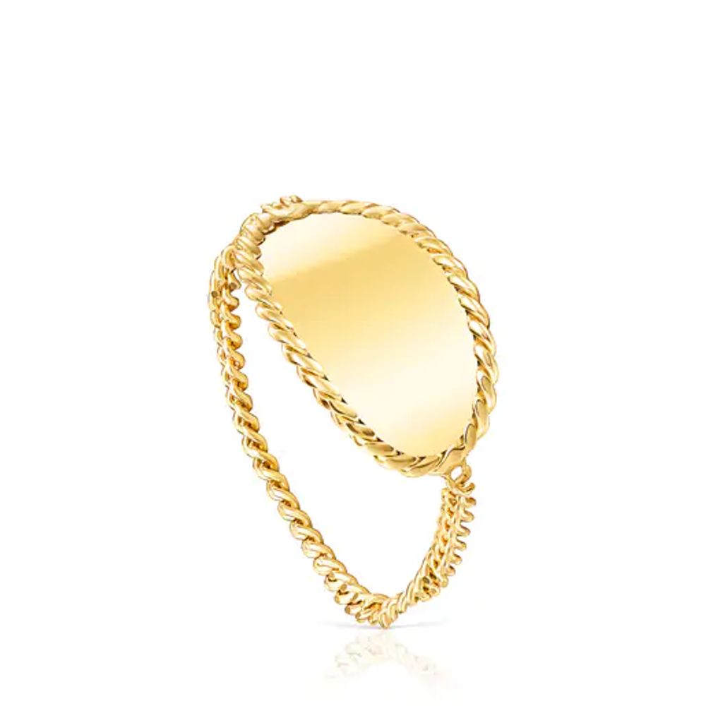 Gold Minne Ring with oval medal