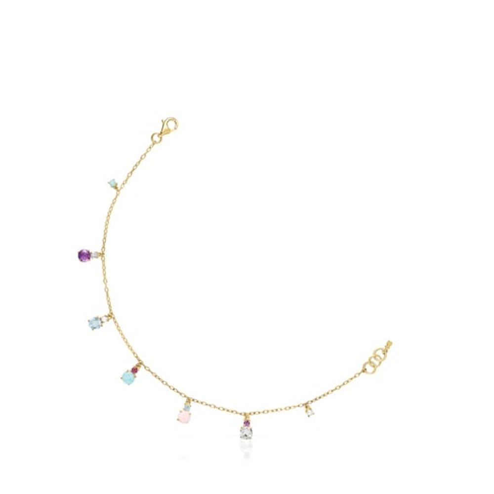TOUS Mini Ivette Bracelet in Gold with Gemstones | Plaza Las Americas