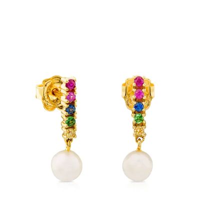 Aretes Lio de Oro con Gemas