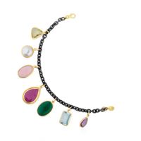 Gold and Silver Gem Power Bracelet with Gemstones