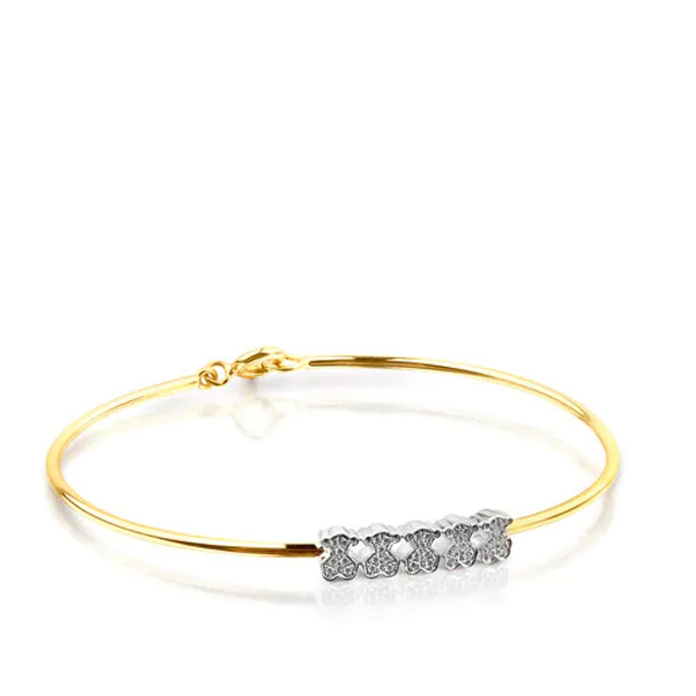 TOUS Gold Icon Gems Bracelet with Diamonds and five Bear motifs | Westland  Mall