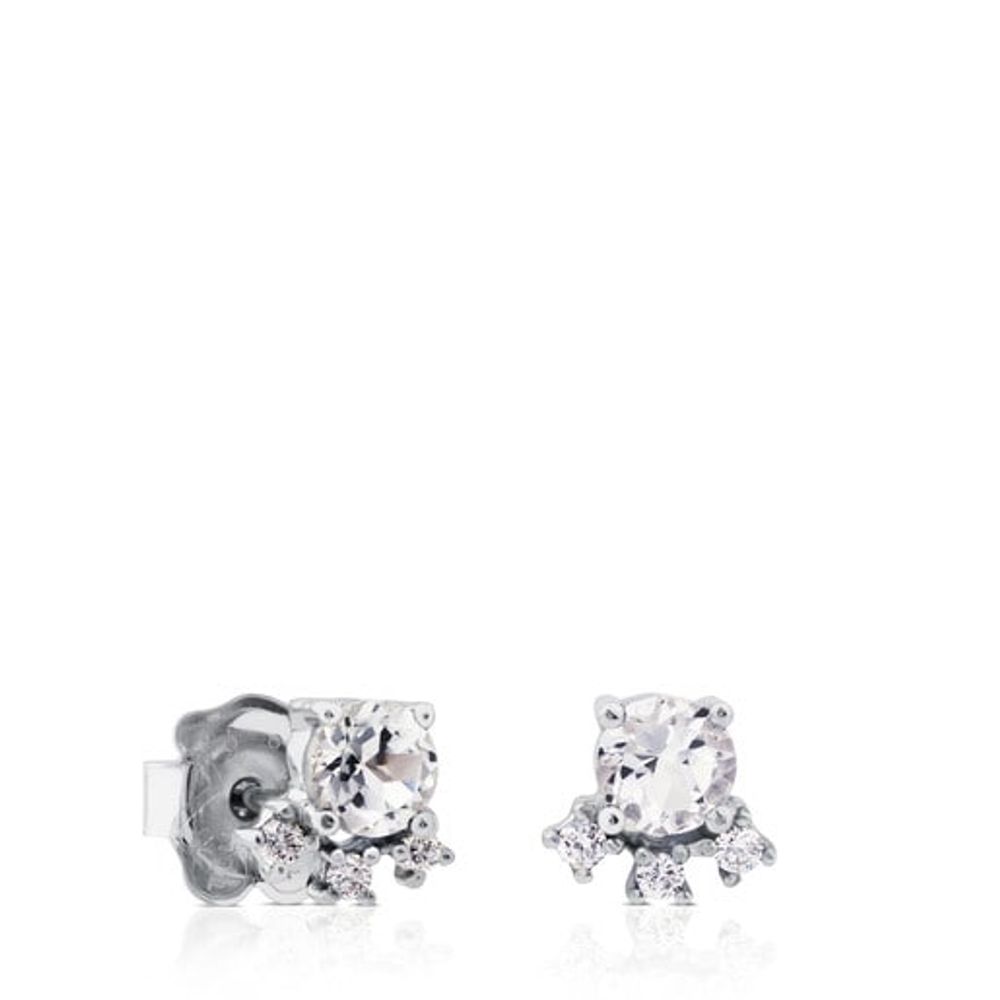 TOUS White Gold with Diamonds and Topaz Eklat Earrings | Westland Mall