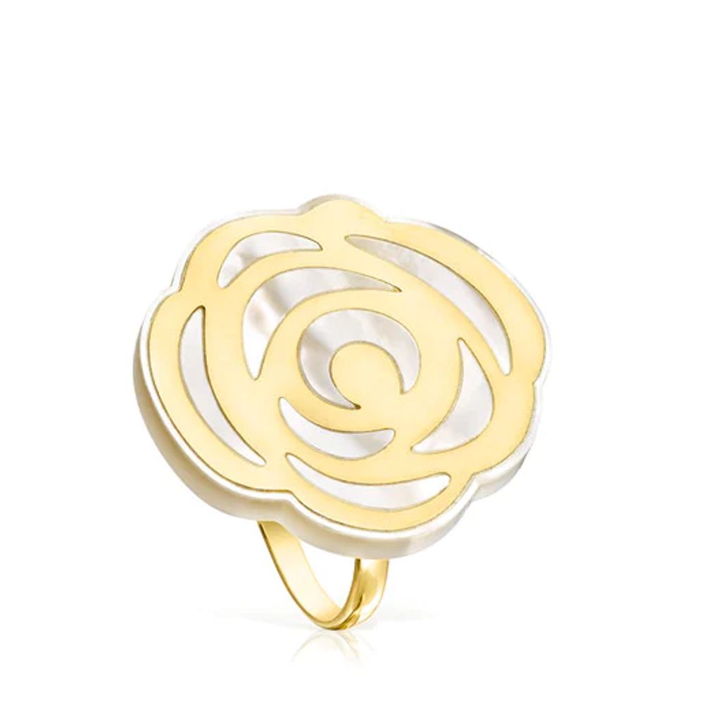 Anillo Rosa de Abril Oro y Nácar