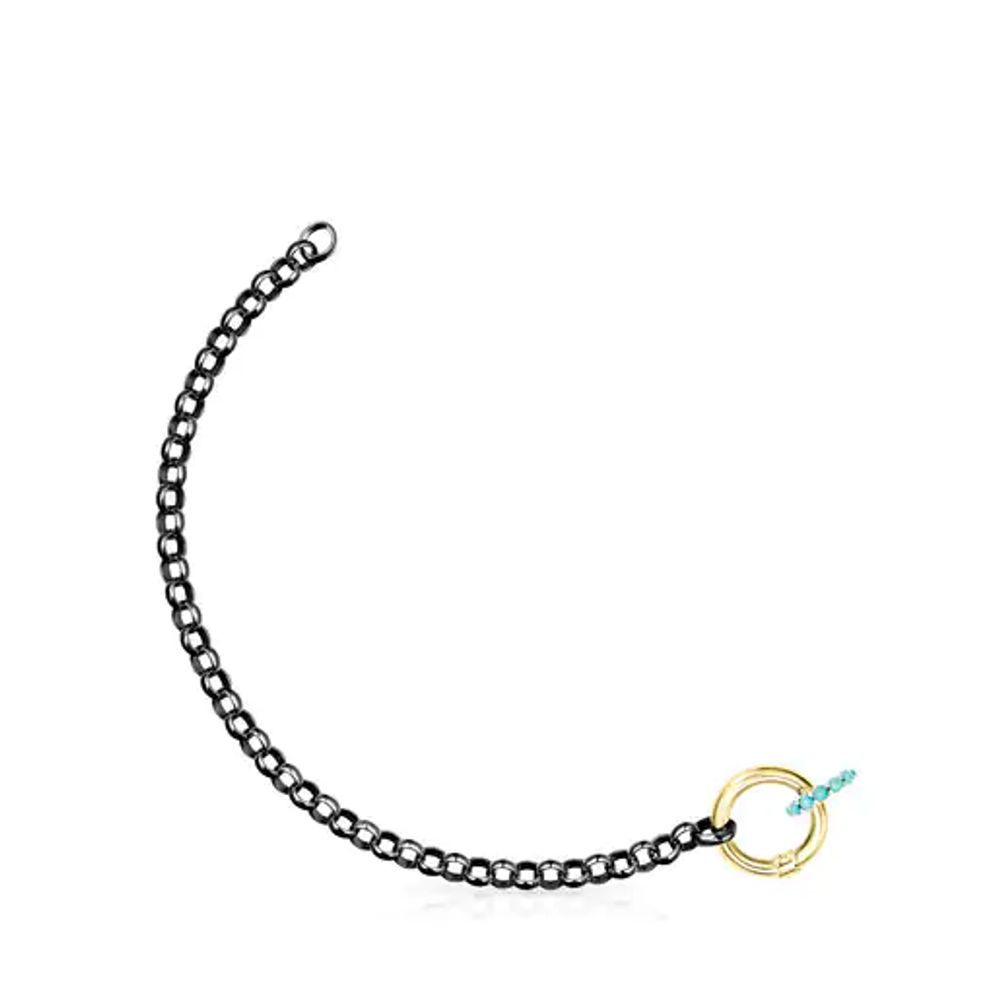 Pulsera Hold de Plata Dark Silver con anillas