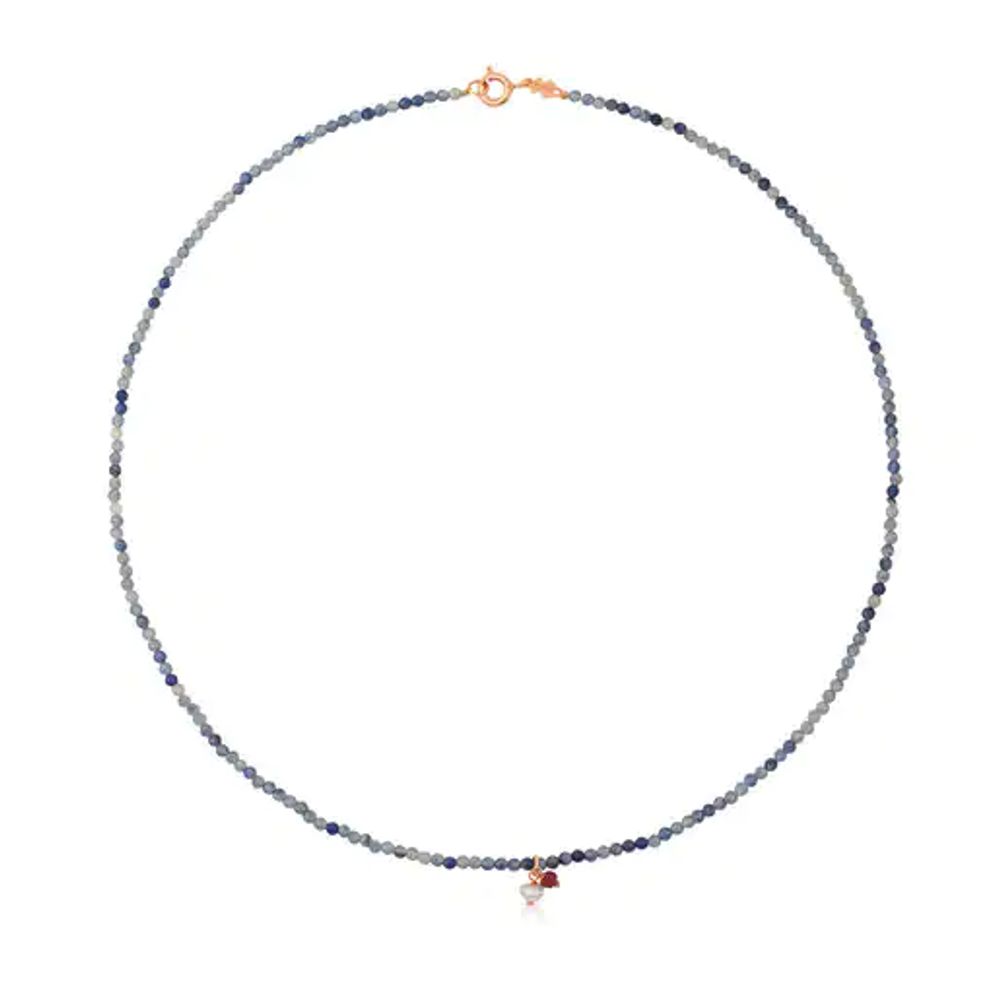 TOUS Rose Silver Vermeil Camille Necklace with Quartz, Dumortierite, Ruby  and Pearl | Plaza Del Caribe