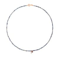 Rose Silver Vermeil Camille Necklace with Quartz, Dumortierite, Ruby and Pearl