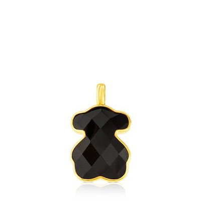 Vermeil Silver TOUS Bear Pendant with Onyx