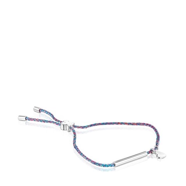 TOUS Silver TOUS Good Vibes heart Bracelet with blue Cord | Westland Mall