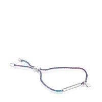 Silver TOUS Good Vibes heart Bracelet with blue Cord