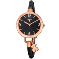 Pink IP Steel Hold Watch with black IP Steel strap