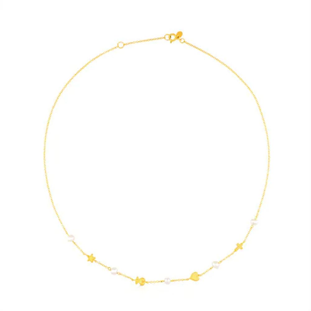 TOUS Gold Sweet Dolls Necklace with Pearl | Westland Mall