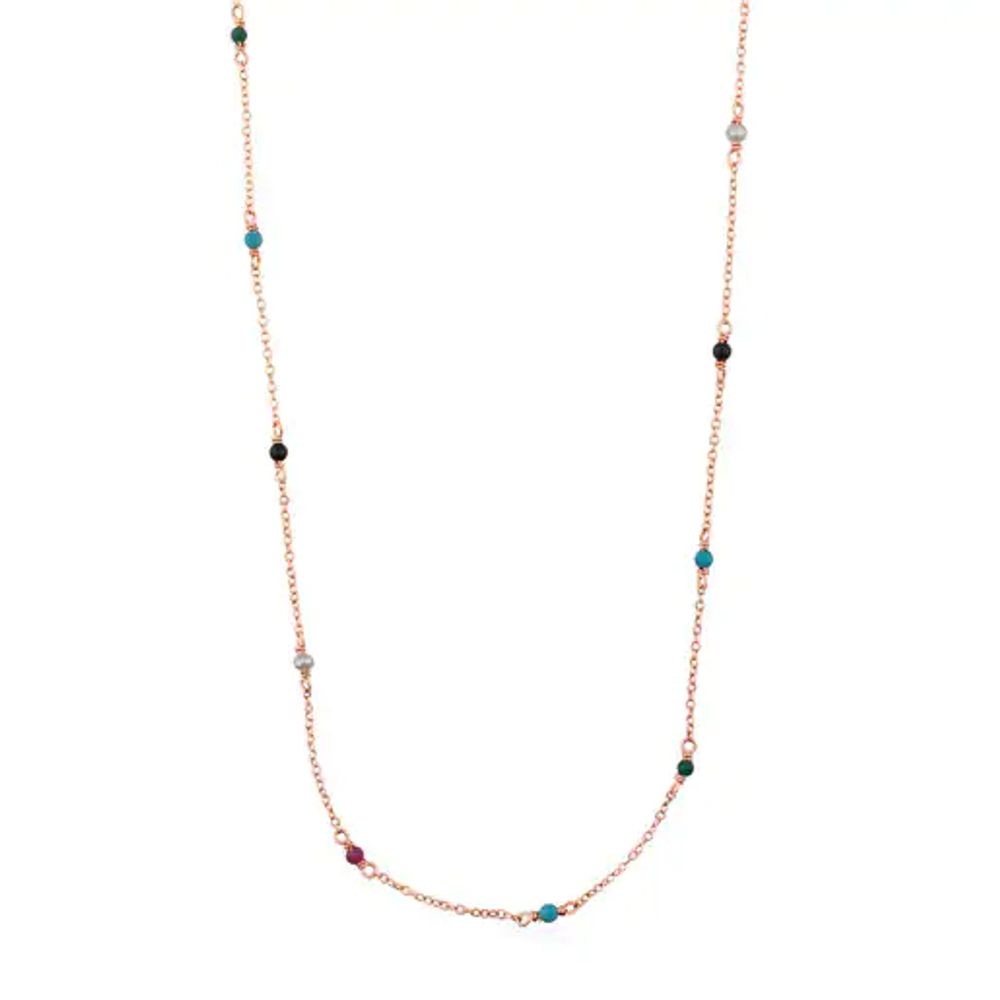 TOUS Rose Vermeil Silver Super Power Necklace with Gemstones | Plaza Del  Caribe