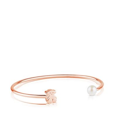 Pulsera Sweet Dolls con baño de oro rosa 18 kt sobre plata con Perla