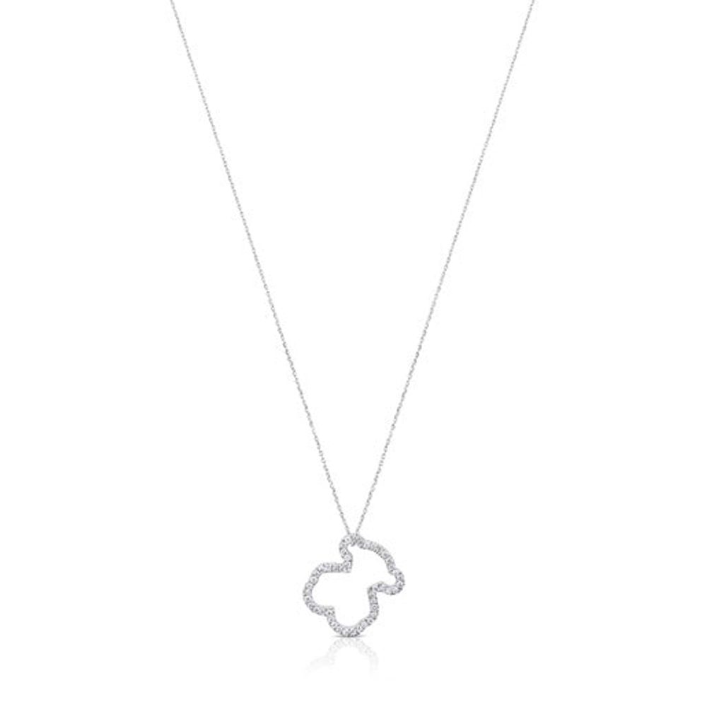TOUS White Gold TOUS Icon Gems Necklace with Diamonds 1,6cm. Bear motif |  Westland Mall