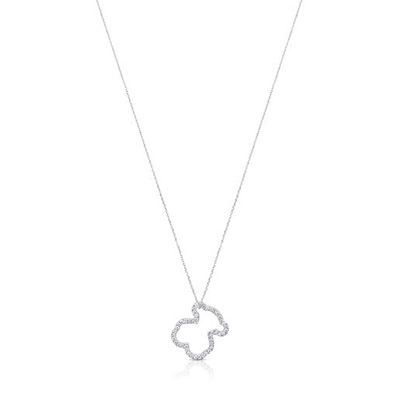 White Gold TOUS Icon Gems Necklace with Diamonds 1,6cm. Bear motif