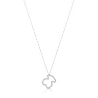 White Gold TOUS Icon Gems Necklace with Diamonds 1,6cm. Bear motif