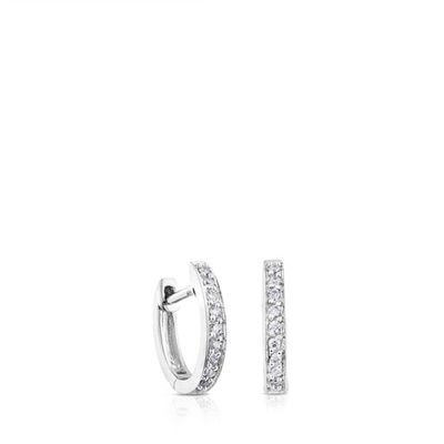 White Gold TOUS Les Classiques hoop Earrings with Diamonds