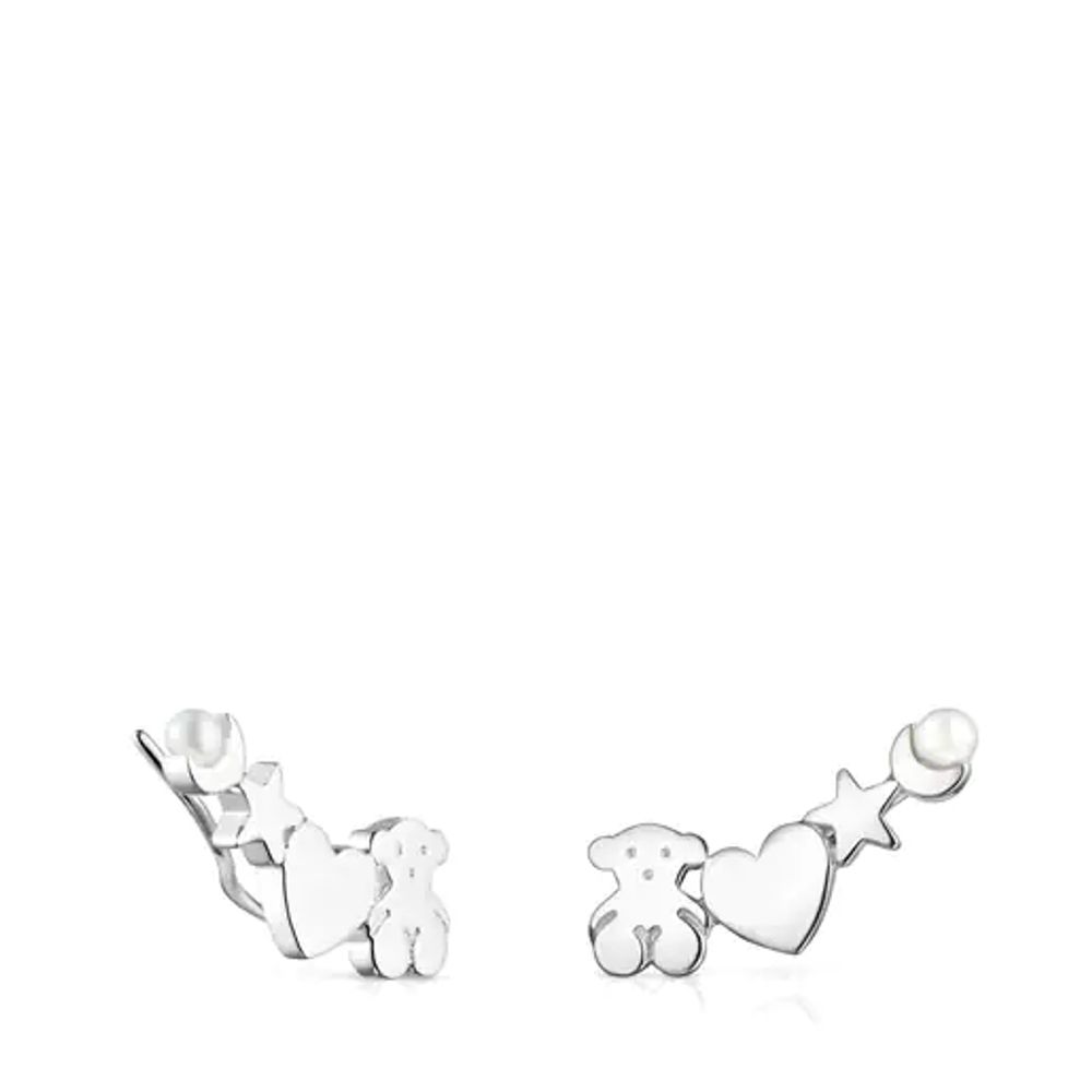 Earcuff Nocturne de Plata con Perla