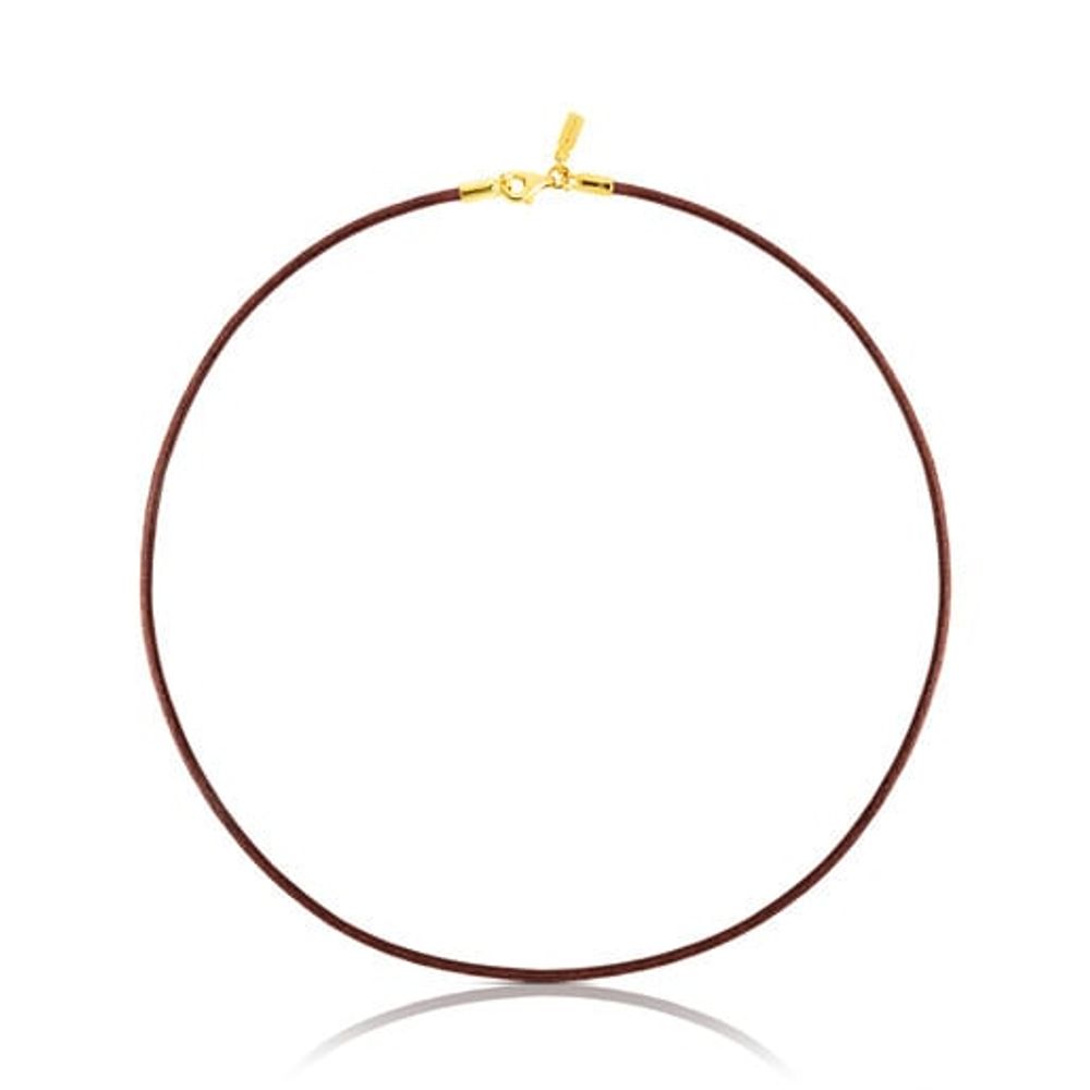 TOUS 40 cm brown 2 mm Leather TOUS Chokers Choker with Silver Vermeil  Clasp. | Westland Mall
