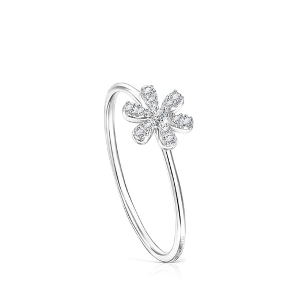 Anillo Blume de oro blanco y diamantes