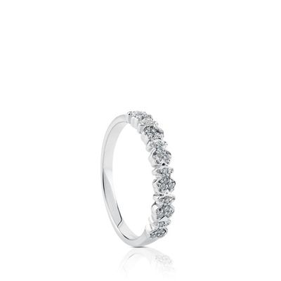 Anillo Fancy de Oro blanco con Diamantes