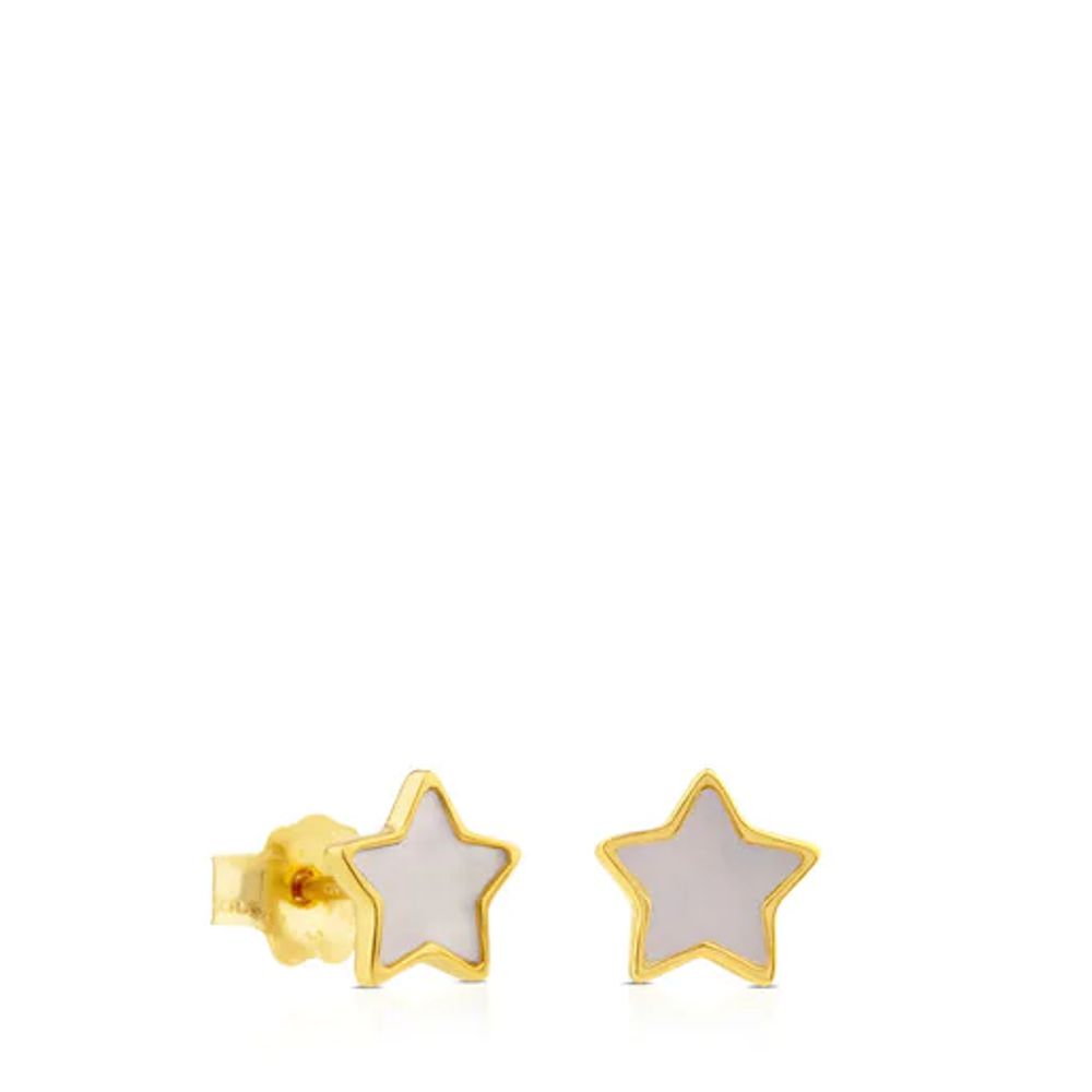 Aretes XXS estrella de Oro y Nacar