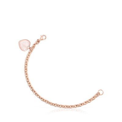 Pulsera Sweet Dolls Color con baño de oro rosa 18 kt sobre plata y Cuarzo rosa