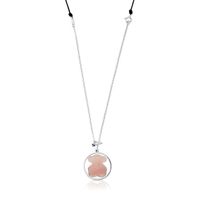 Silver Camille Necklace with Rose Quartz, Iolite and Pearl