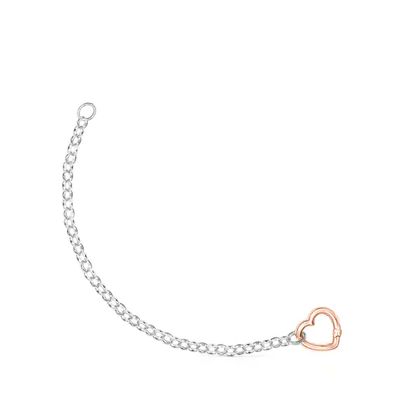 Pulsera Hold corazón de Plata y Plata baño de oro rosa 18 kt sobre plata