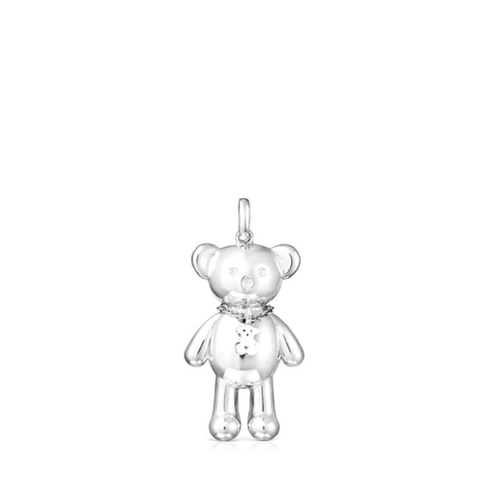 Dije Teddy Bear collar de plata