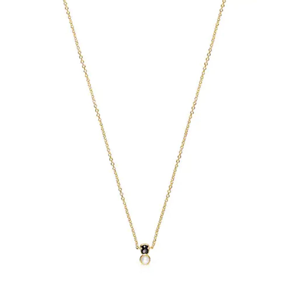 TOUS Glory Necklace in Silver Vermeil with Onyx and Pearl | Plaza Las  Americas