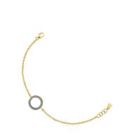 Nocturne disc Bracelet in Silver Vermeil with Diamonds