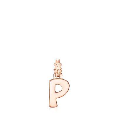 Alphabet letter Pendant in Rose Silver Vermeil