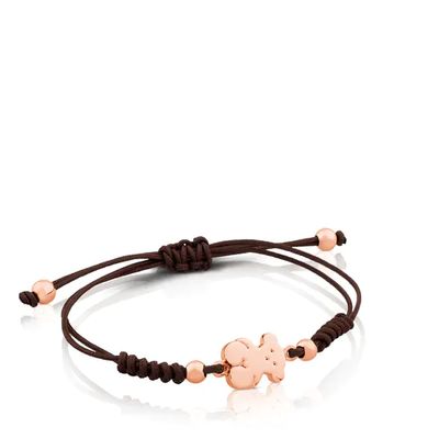 Pulsera Sweet Dolls oso con baño de oro rosa 18 kt sobre plata