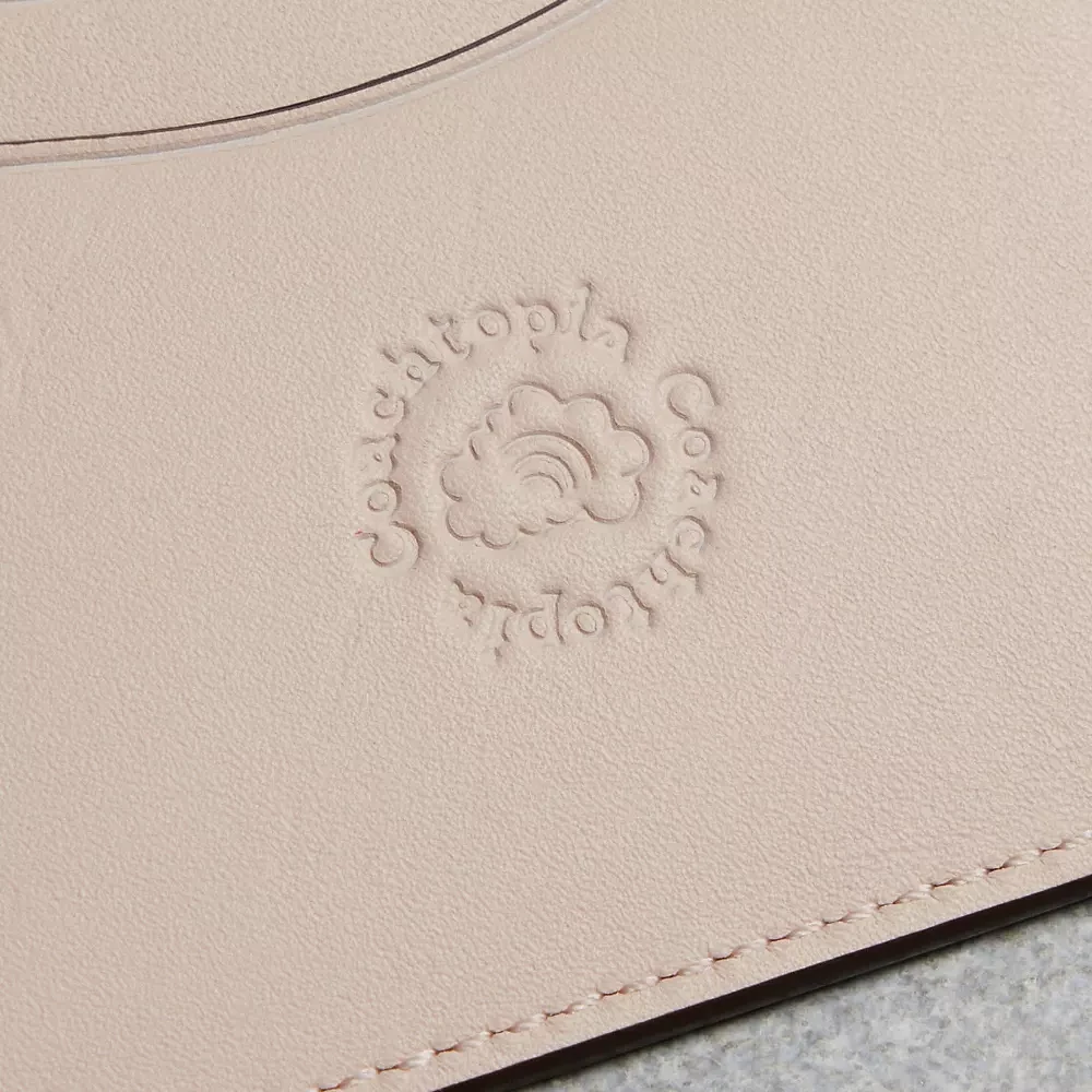 Wavy Card Case Regenerative Leather With Cherry Print