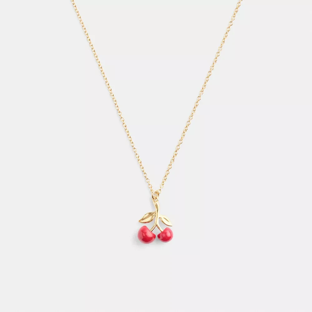 Resin Cherry Pendant Necklace