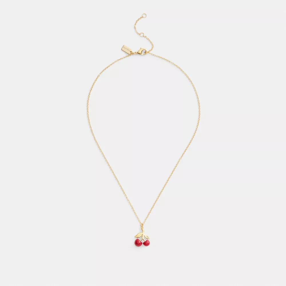 Resin Cherry Pendant Necklace