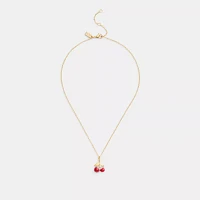 Resin Cherry Pendant Necklace