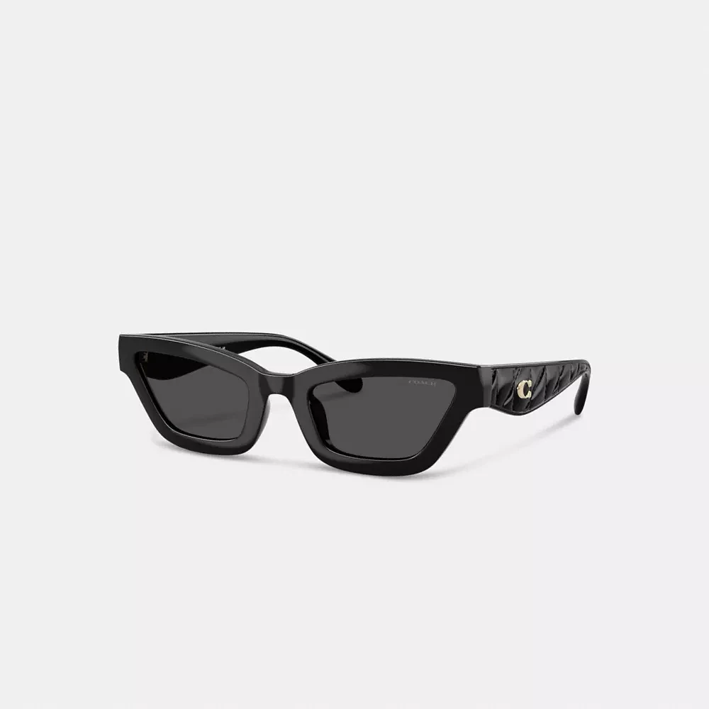 Quilted Narrow Cat Eye Sunglasses
