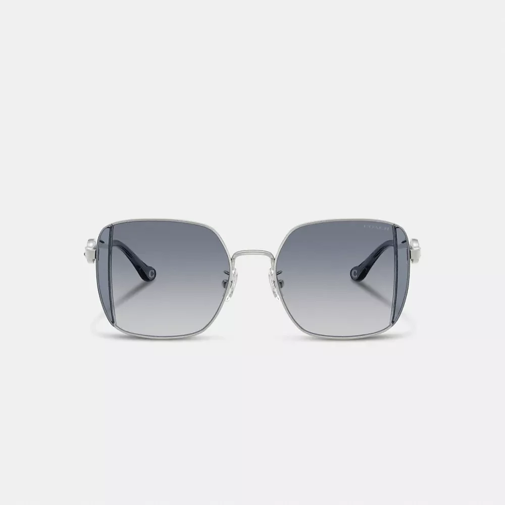 Horse And Carriage Metal Oversized Square Sunglasses