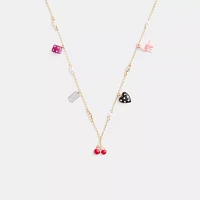 Mini Heart And Dice Charm Necklace