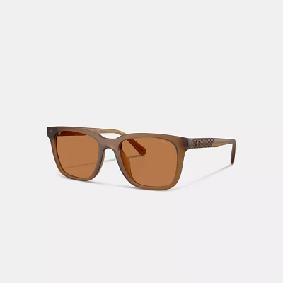 C Hardware Textured Temple Square Sunglasses