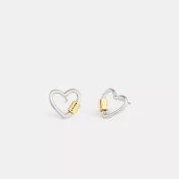 Carabiner Heart Stud Earrings
