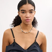 Signature Pearls And Metal Necklace
