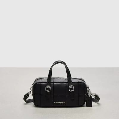 Alter/Ego Mini Satchel Bag Checkerboard Upcrafted Leather With Crossbody Strap