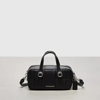 Alter/Ego Mini Satchel Bag Checkerboard Upcrafted Leather With Crossbody Strap