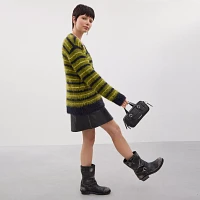 Alter/Ego Mini Satchel Bag Checkerboard Upcrafted Leather With Crossbody Strap